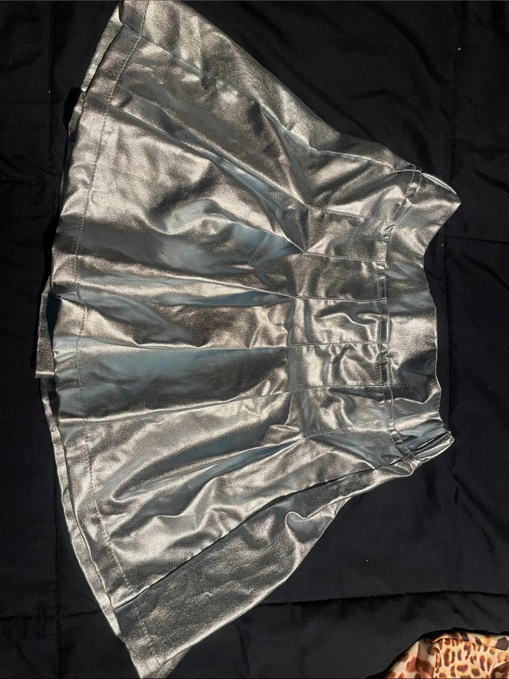 Justice Metallic Silver Skater Skirt